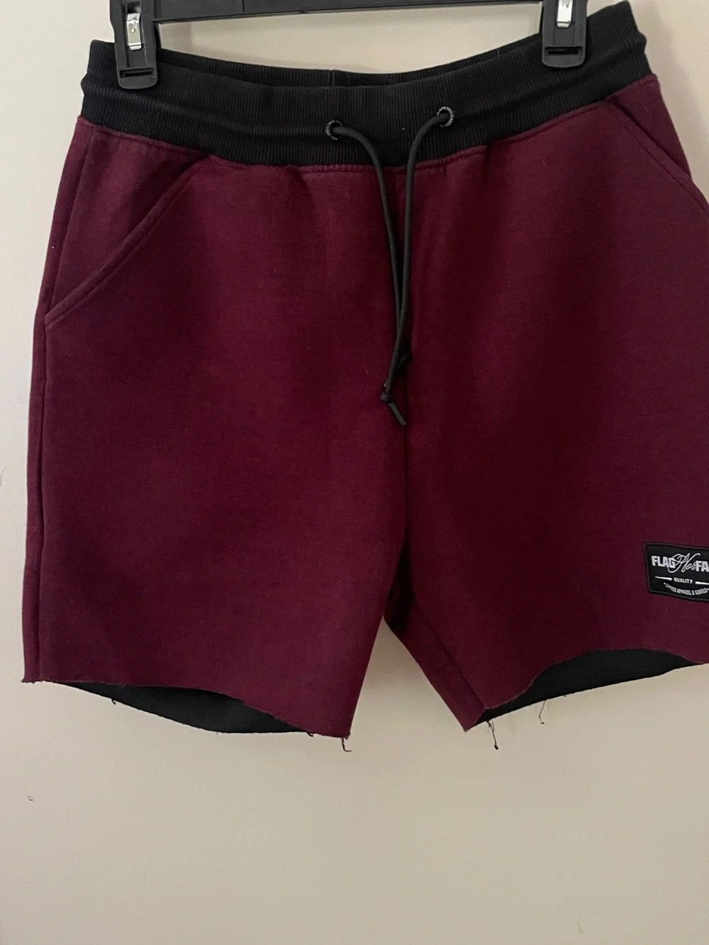 flag nor fail Men's Athletic Shorts in Burgundy with Black Waistband